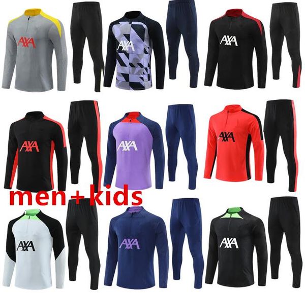 24/25 Half Zipper Man City Training Suit Tracksuit Suit Hommes Kids 23/24 longs Sleeve Man Sportswear Football Boys Filles survivant Foot Chandal 888