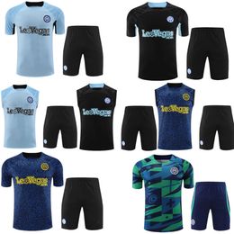 22 23 24 INTERS MILANS Survêtement à manches courtes Sportswear Hommes Costume d'entraînement Kit de maillot de football Uniforme Chandal 2023 2024 Ensembles de survêtements de football sans manches pour hommes