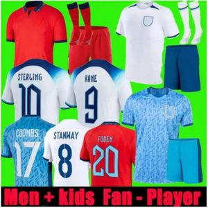 22 23 24 KANE Soccer Jerseys Angleterre FODEN STERLING GREALISH RASHFORD MOUNT BELLINGHAM SAKA 2023 2024 Maillot de football ANGLETERRE TRIPPIER Hommes Enfants Kit Uniforme 260