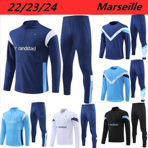 22/23/24 Marseille trascksuit HOMMES ET ENFANTS set Football Soccer Training Suit 22 23 OM Survetement Maillot Foot Chandal