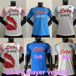 22 23 24 Napoli voetbalspeler Jerseys Men Kit Sets Maglia Napels 2022 2023 2024 Kvaratskhelia Zielinski Maradona Min Jae voetbalshirt T Osimhen Lozano SSC