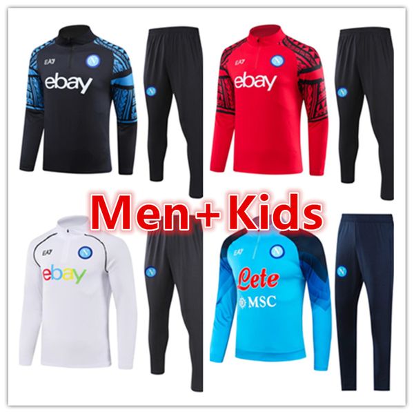 22/23/24 Napoli TrackSuit maillots de football kit de football 2023 2024 SSC Naples AE7 D10S Hommes costume d'entraînement porter Formation tuta Chandal Squitude Veste de jogging ensemble