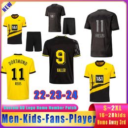 22 23 24 NewDortmunds Hazard Haller Fans Player voetbaltruien Reyna Reus Schulz Hummels Brandt voetbalhirt Home Away Kids Kit Uniforms Thai