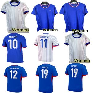 francés MBAPPE Top camisetas de fútbol populares FRANCÉS BENZEMA GRIEZMANN POGBA GIROUD TCHOUAMENI hogar lejos 24 25 Francia Camisetas de fútbol kit de mujer UGARTE Fans