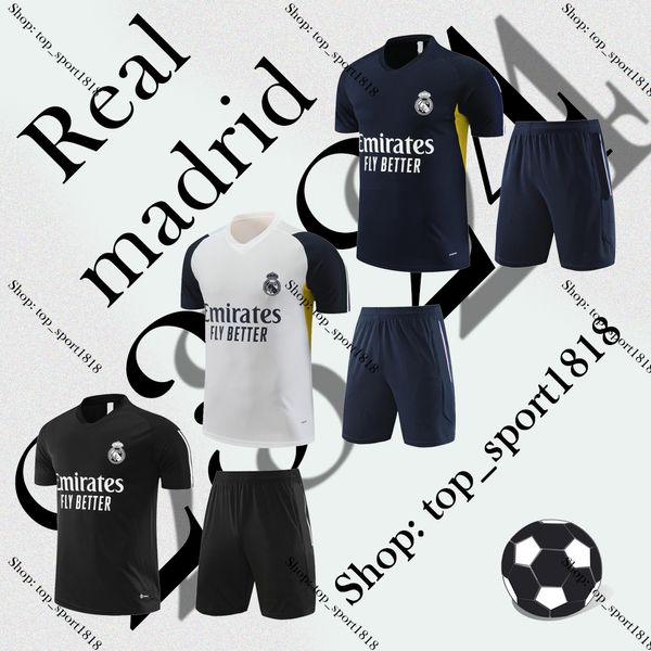 22 23 24 Real Madrid Ropa deportiva Camiseta de fútbol Camiseta de entrenamiento del Real Madrid 2023 2024 Traje de manga corta Ropa deportiva Hombres Camiseta hombres y niños AA