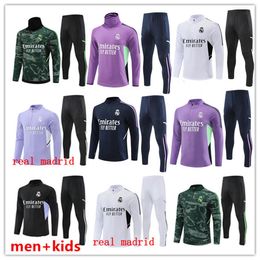 22 23 24 ensemble de survêtement réel benzema costume d'entraînement hommes et enfants chemise CAMAVINGA ALABA MODRIC VAERDE Football Madrid Chandal