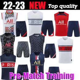 22 23 Volwassenen Training Vest Mbappe Soccer Jerseys 2022 2023 Di Maria Wijnaldum Sergio Ramos Hakimi Vierde Maillots voetbalkit Icardi Verratti Champions 10e