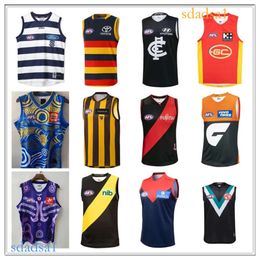 22/23 AFL port Adelaide crows Essendon Bombers jerseyS Brisbane fremantle dockers tank top gold coast suns Hawthorn vest Australian Rules shirts Carlton SPORT