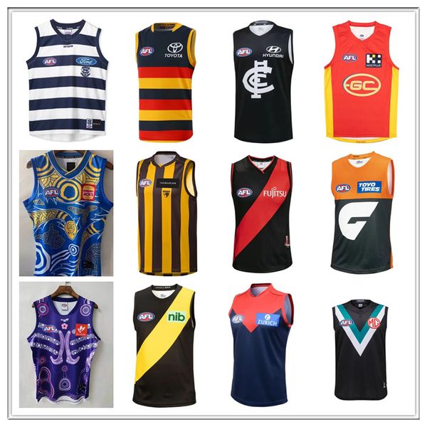 22/23 AFL Port Adelaide Crows Maillots Essendon Bombers Brisbane Fremantle Dockers Débardeur Gold Coast Suns Gilet Hawthorn Chemises Australian Rules Carlton SPORT 2024