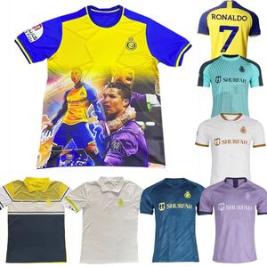 22 23 al-NASSR FC SOCUCER JERSEYS RONALDO 2022 Home Geel weg Cr7 Gonzalo Martinez Talisca Ghislain Konan Vincent Aboubakar Men voetbalhemd al-Nassr