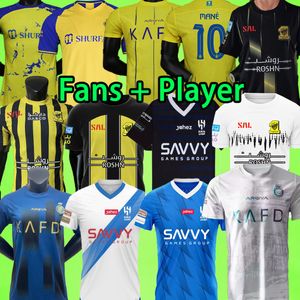 23/24 Maillots de football Al Hilal Nassr FC troisième blanc Ronaldo Neymar jr ittihad BENZEMA 3ème AL-AHLI SFC NEVES Al-Ittihad 2023 2024 Chemises de football T Version joueur Al-Nassr