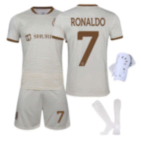 22-23 Al-Nassr FC Victory Deuxième tournoi n ° 7 Ronaldo Football Shirt Set Ligue saoudienne Chaussettes de maillot blanc