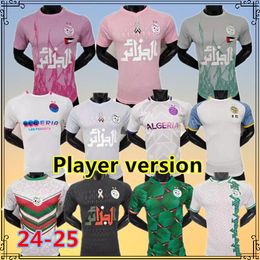 22 23 Algerije Algerie Mens voetbalshirts Mahrez Feghouli Slimani Bennacer Atal Home Wit weg groene speler Versie Draag voetbal shirts