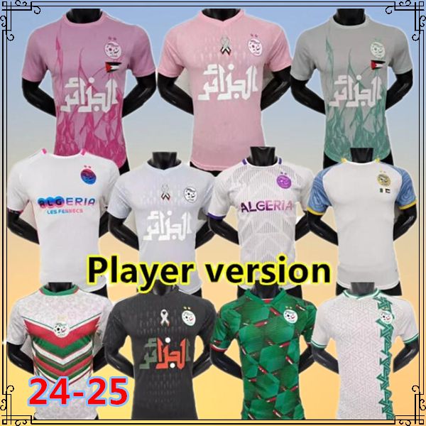 22 23 Algérie Algerie Mens Soccer Jerseys Mahrez Feghouli Slimani Bennacer Atal Home White Away Green Player Version Wear Football Shirts