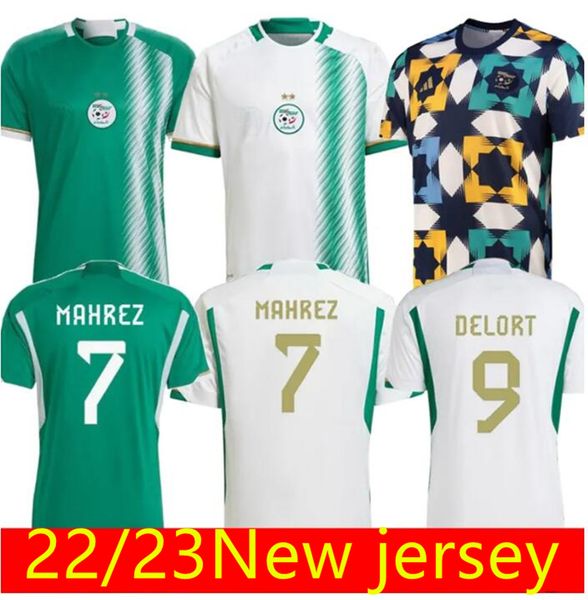 22 23 Maillots de football pour hommes de l'Algérie Slimani Mahrez Feghouli Bennacer Atal 2022 2023 Home Away Training Wear Football Shirts Courte