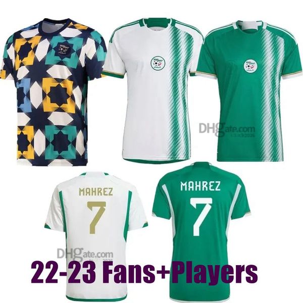 22 23 Jerseys de football Algerie 2023 2024 Version du joueur des fans Mahrez Brahimi Bennacer Algeria Special Jersey Men Kidlot Maillot de Football Shirts Training Uniforms