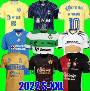 22 23 America Soccer Jerseys 3xl Liga MX 2022 2023 Club Tijuana Cruz Azul Naul Tigres Camisas Atlas UNAM Football Shirt Fidalgo D.Valdes G.ochoa Henry F.Vinas