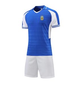 22-23 Argentine Hommes Survêtements Enfants et adultes été Manches courtes Vêtements de sport Vêtements Loisirs de plein air Sports chemise à col rabattu