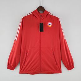22-23 Armenia chaqueta de hombre ocio deporte rompevientos Jerseys cremallera completa con capucha rompevientos para hombre abrigo de moda Logo personalizado