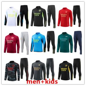 24 25 Arsen Al Football Soccer Training Suit 2024 Nouveau Arsen al Half Zip Jogging Costume Jerseys Tracksuit Gunners Transport Men Kid Kit Survitement Foot Chandal Futbol