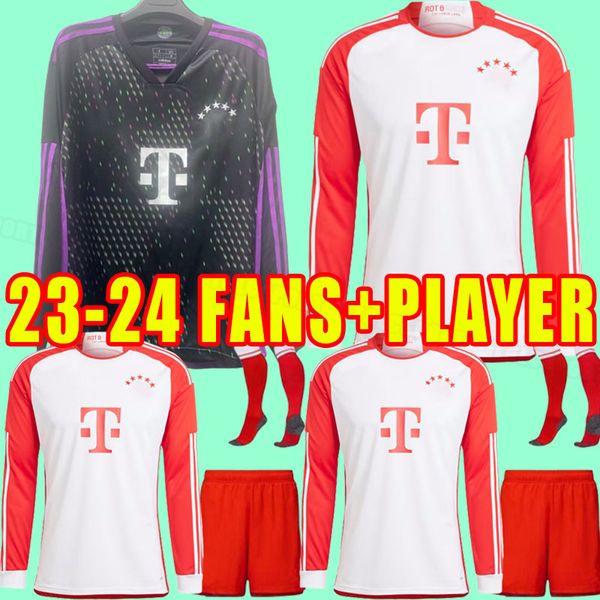 23 24 Bayerns camisetas de fútbol DE LIGT SANE 2023 2024 camiseta de fútbol HERNANDEZ GORETZKA GNABRY futebol KIMMICH fans versión jugador manga larga hogar tercer visitante