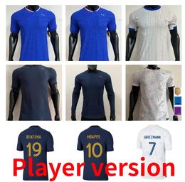 22 23 24 25 Maillots de football Benzema MBAPPE GRIEZMANN Français KANTE 2024 2025 Coupe POGBA ZIDANE GIROUD MATUIDI Kimpembe Maillot de football Shirt Version joueur