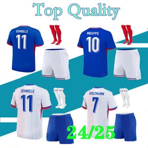 24 25 BENZEMA MBAPPE GRIEZMANN camisetas de fútbol 2024 FRANCIA KANTE POGBA ZIDANE GIROUD MATUIDI VARANE PAVARO equipo Maillot de camiseta de fútbol Hombres niños kit Set