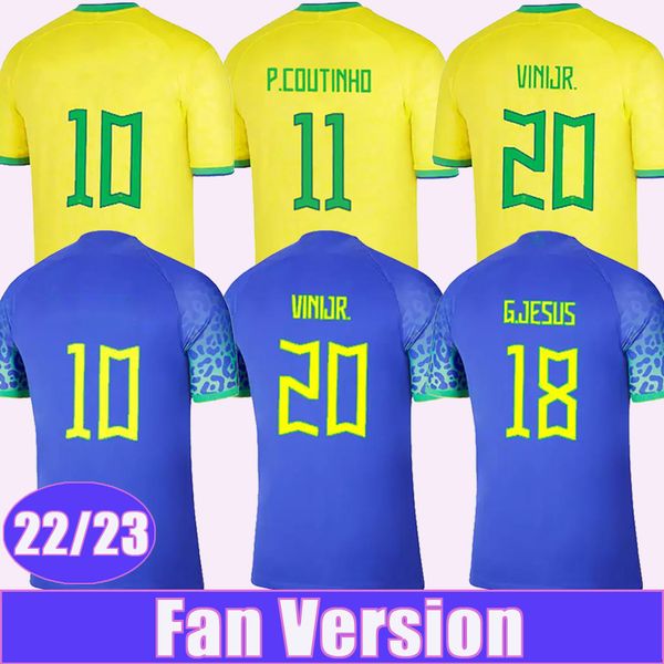 22 23 Jersey de football pour hommes du Brésil Richarlison Vini Jr Bremer Danilo Roddrygo Couto Yan Home Away Away Football Shirts Adult Uniforms