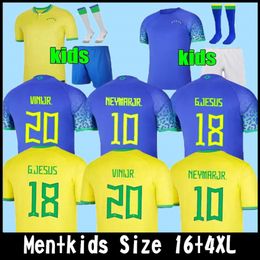 22 23 Brésil Soccer Jersey L Paqueta Neymar Vini Jr 2022 2023 P Coutinho Richarlison Football Shirt G Jesus T Silva Bruno G Pele Casemiro Men Women Kids Set Jerseys 270r