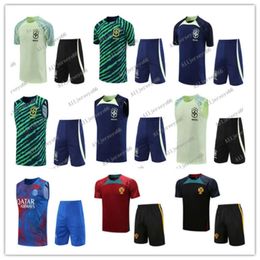 22/23 brésil survêtement Sportswear hommes formation costume manches courtes costume Football Football maillot Kit uniforme Chandal adulte sweat