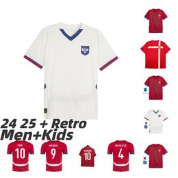 2024 2025 Serbie Soccer Jerseys Milivojevic Mitrovic Tadic Jovic Kolarov Kostic Vlahovic Sergel Matic National Team Football Shirt 2010 Ivanovic Vidic Uniform 4xl