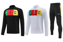 22-23 Cameroun Survêtements pour hommes LOGO broderie football Vêtements d'entraînement Sports de plein air costume à manches longues chemise de jogging