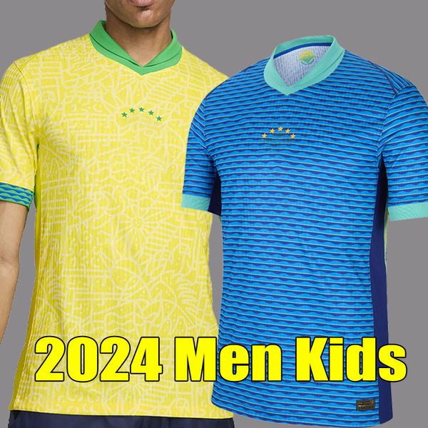 2024 Jerseys de football Paqueta Coutinho World Brazils Football Shirt Firmino Brasil 24 25 Vini Jr Antony Silva Dani Alves Camiseta de Futbol Men Kid Kit Kit Kit