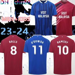 22 23 Cardiff RALLS hommes enfants Kit maillots de football PHILOGENEP RINOMHOTA COLWILL RATCLIFFE O'DOWDA maison 3ème maillot de football enfant uniformes chaussettes