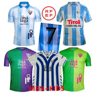 23/24 CF Malaga Soccer Jerseys 2023/2024 Away Juanpi Luis Munoz Febas Adrian Football Shirt Burgos Casas Juankar Camiseta de Futbol Juande Febas Uniforms Men Kid Kit Kit Kit Kit Kit