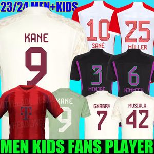 Kane Soccer Jerseys Sane 2023 2024 2025 Football Shirt 23 24 25 Musiala Goretzka Gnabry Bayerns Munich Camisa de Futebol Men Kits Kits Kimmich Fans Player Set