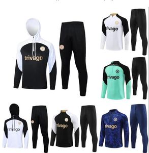 24 25 Hooded CFC Soccer Jersey Long Sleeve Kids Kit Tracksuit Pulisic 22 23 24 Mount Havertz Sterling Jorginho Training Shirt Koulibaly Kante Track Suits