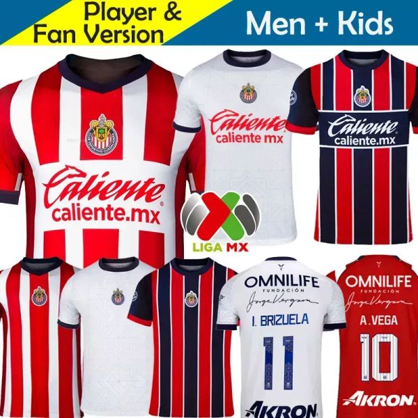 22 23 Chivas Guadalajara Maillots de football Kit pour enfants Camisetas Futbol 2023 2024 Chemise de football Version du joueur d'entraînement 24 Gardien de but à domicile 3e GUZMAN A.VEGA CEINTURE