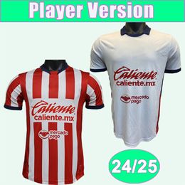 24 25 Chivas Player Version Jerseys de football L. Brizuela Perez Guzman Mozo Macias R. Cisneros Home Shirts de football