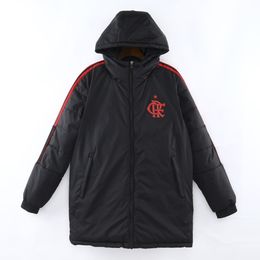 22-23 Clube de Regatas do Flamengo Heren Dons Winter vrijetijdssportjas Lange mouw Kleding Mode Jas Bovenkleding Puffer Parka's Teamemblemen op maat