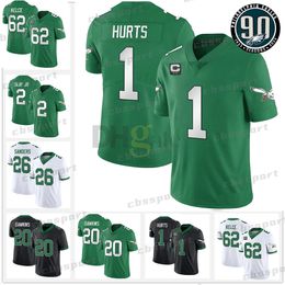 Kelly Green Jalen Hurts 2023 voetbalshirt Jason Kelce D'Andre Swift AJ Brown DeVonta Smith Darius Slay Jr Dawkins Jason Brian Dawkins Haason Reddick Witte shirts