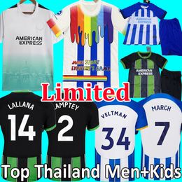 23 24 JOAO PEDRO ANSU FATI voetbalshirts 2023 2024 Rainbow Laces fans spelerversie MAUPAY FERGUSON MITOMA MARCH ADINGRA GROSS heren kinderen Kits sokvoetbalshirts