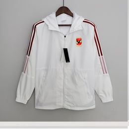 22-23 El Ahly chaqueta de hombre ocio deporte rompevientos Jerseys cremallera completa con capucha rompevientos para hombre abrigo de moda Logo personalizado