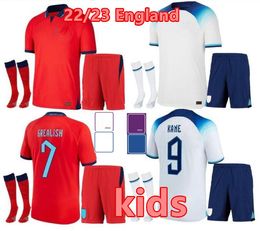 22/23 Angleterre Jerseys de football Kit Kane Mead Foden Sterling England Rashford Sancho Sako Boys National Football Shirts Uniforms2022 2023