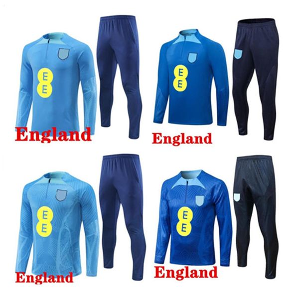 22/23 Angleterre Tracksuit Soccer Jersey Training Suit Kane Sterling Rashford Sancho Grelish22 / 23 Men Kids National England Football sets uniforme