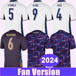 2024 INGLATERRA Camisetas de fútbol para hombre ARROZ BELLINGHAM HENDERSON RASHFORD FODEN GALLAGHER MADDISON TONEY Camisetas de fútbol pre-partido local visitante