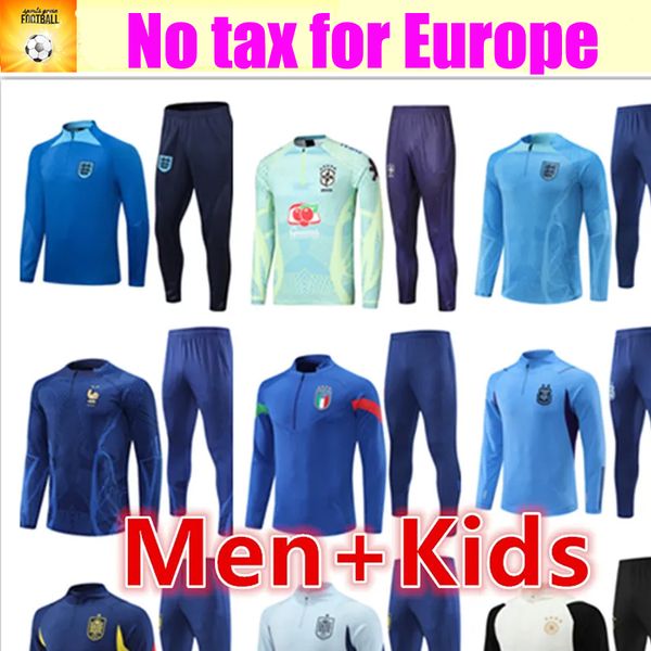 22 23 ANGLETERRE Survêtement de football Ensemble de veste de costume d'entraînement de football Ensemble enfants Survêtements de l'équipe nationale pour hommes Ensembles de jogging Survetement pied Chandal Tuta