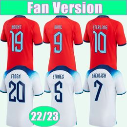 22 23 Engeland heren voetballen Jerseys Kane Grealish Mount Foden Sterling Maguire Stones Rice Saka Home Away voetbalshirt