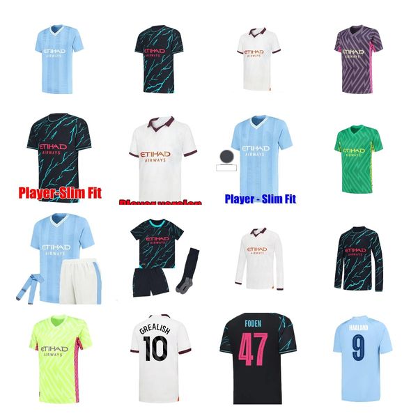 23 24 Erling Haaland MANS SOCCER JERSEYS PHILLIPS Agueroooo anniversaire CITYS GREALISH DE BRUYNE FODEN 2023 2024 MANCHESTERS maillots de football hommes enfants Walker Ruben Y