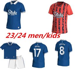 23 24 Everton Soccer Jerseys JAMES SIGURDSSON ALLAN DOUCOURE KEANE Football Shirt 2023 2024ANDRE GOMES RICHARLISON Kits chaussette Ensembles complets uniformes 999
